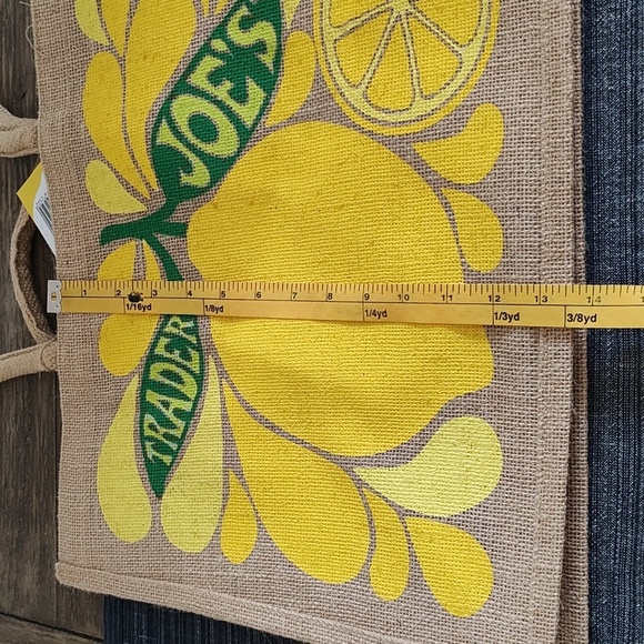 NEW Trader Joe's Lemon Jute Tote Bag SET 2 - Picture 6 of 10